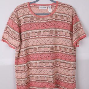 Alfred Dunner Pink Knit Sweater